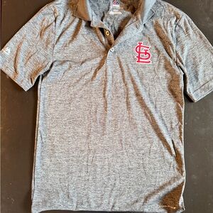 Majestic Gray Polo with Red Logo